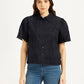 Women's Self Design Spread Collar Shirt - Front View