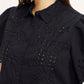 Women's Self Design Spread Collar Shirt - Detail View