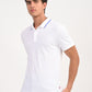 Men's Solid White Slim Fit Polo T-shirt - side View