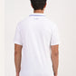 Men's Solid White Slim Fit Polo T-shirt - back View