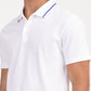 Men's Solid White Slim Fit Polo T-shirt - deatil View