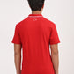 Men's Solid Red Slim Fit Polo T-shirt - back View