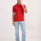 Men's Solid Red Slim Fit Polo T-shirt - 6 View