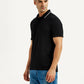 Men's Solid Black Polo T-Shirt - Side View