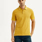 Men's Solid Yellow Polo T-Shirt - Front View