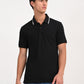 Men's Solid Black Slim Fit Polo T-shirt - frount View