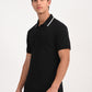 Men's Solid Black Slim Fit Polo T-shirt - side View