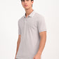 Men's Solid Light Grey Slim Fit Polo T-shirt - side View