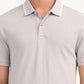 Men's Solid Light Grey Slim Fit Polo T-shirt - deatil View