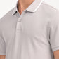Men's Solid Light Grey Slim Fit Polo T-shirt - deatil View