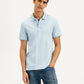 Men's Solid Light Blue Slim Fit Polo T-Shirt - Styleshot View