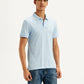 Men's Solid Light Blue Slim Fit Polo T-Shirt - Side View
