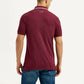 Men's Solid Maroon Polo T-Shirt - Back View