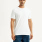Men's Solid White Slim Fit T-Shirt - Front View