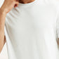 Men's Solid White Slim Fit T-Shirt - Detail View