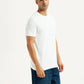 Men's Solid White Slim Fit T-Shirt - Side View