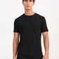 Men's Solid Black Slim Fit T-shirt - frount View