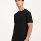 Men's Solid Black Slim Fit T-shirt - side View