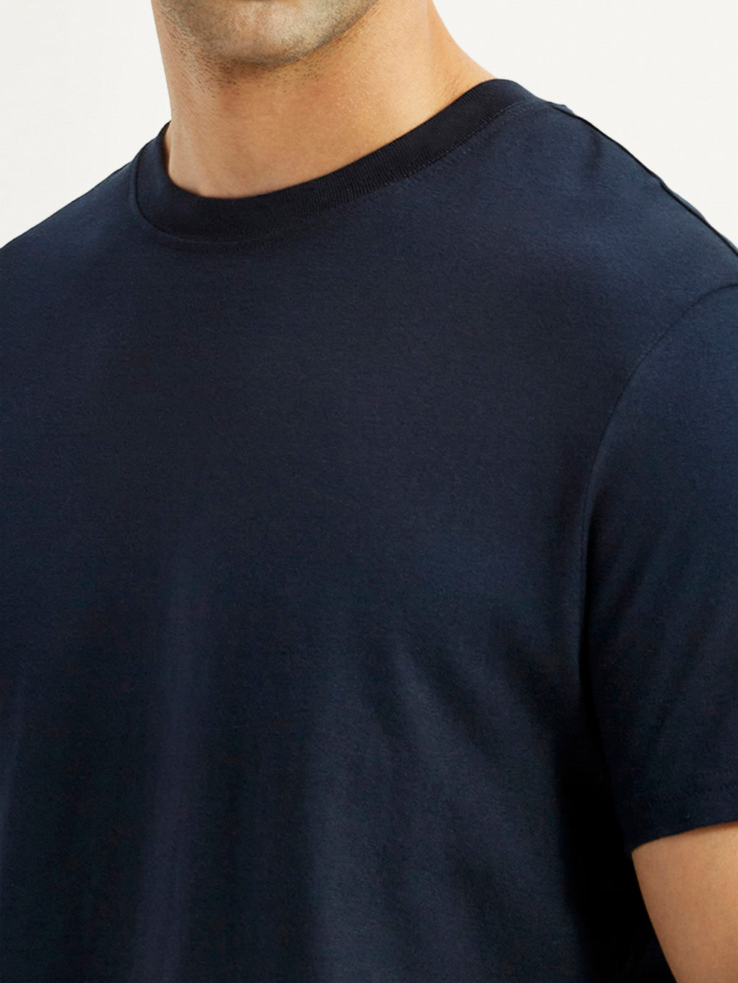Men's Solid Black Slim Fit T-Shirt - Detail View