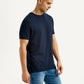 Men's Solid Black Slim Fit T-Shirt - Side View