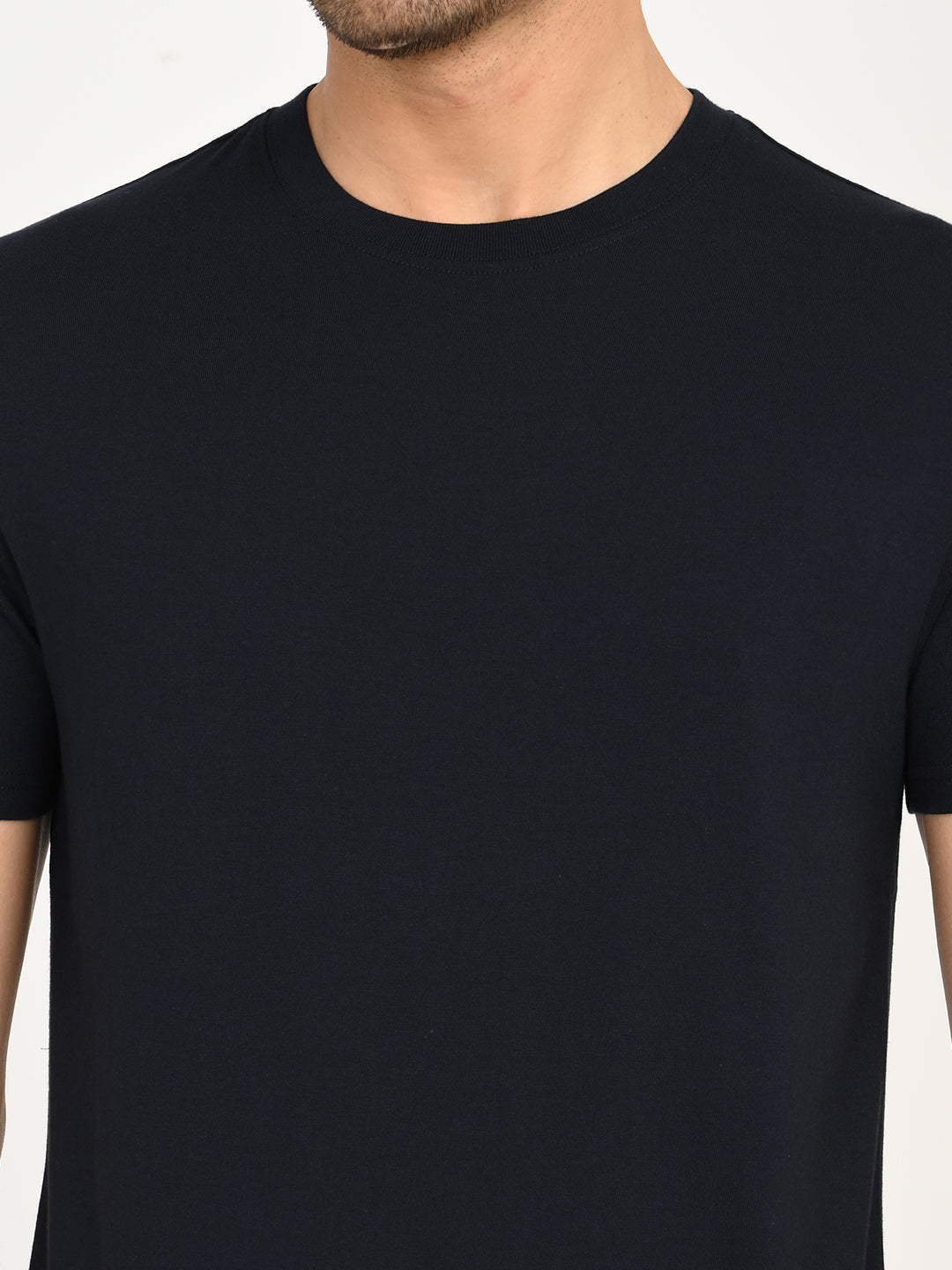 Men's Solid Black Slim Fit T-Shirt