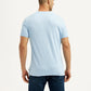 Men's Solid Light Blue Crew Neck T-Shirt - Back View