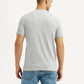 Men's Solid Light Grey Crew Neck T-shirt - Back View