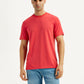 Men's Solid Coral Crew Neck T-Shirt - Front View