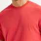 Men's Solid Coral Crew Neck T-Shirt - Detail View