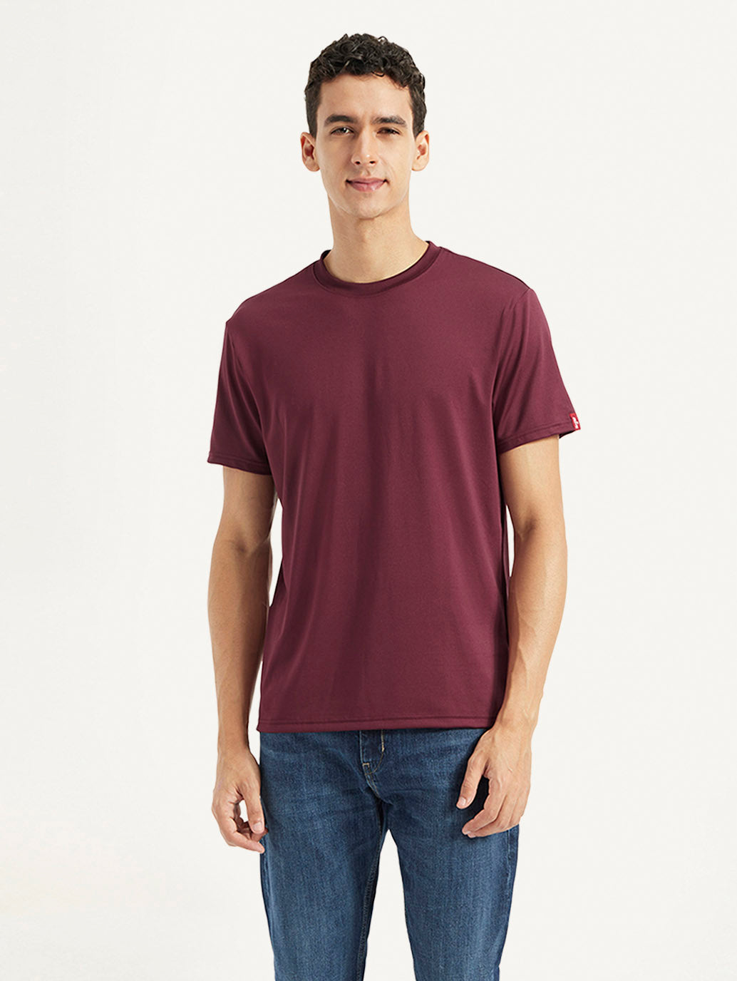 Men's Solid Slim Fit T-shirt - Front View