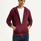 Men's Solid Maroon Hooded Sweatshirt - Styleshot View