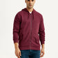 Men's Solid Maroon Hooded Sweatshirt - Front View