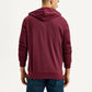 Men's Solid Maroon Hooded Sweatshirt - Back View