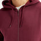 Men's Solid Maroon Hooded Sweatshirt - Detail View