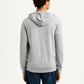 Men's Solid Light Grey Hooded Sweatshirt - Back View