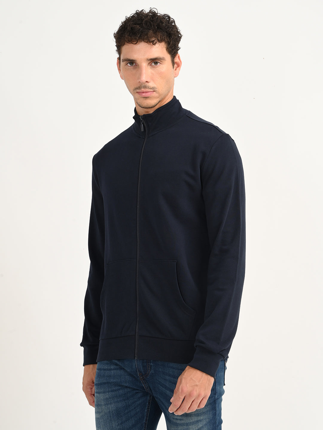Men's Solid Turtleneck Sweatshirt - side View