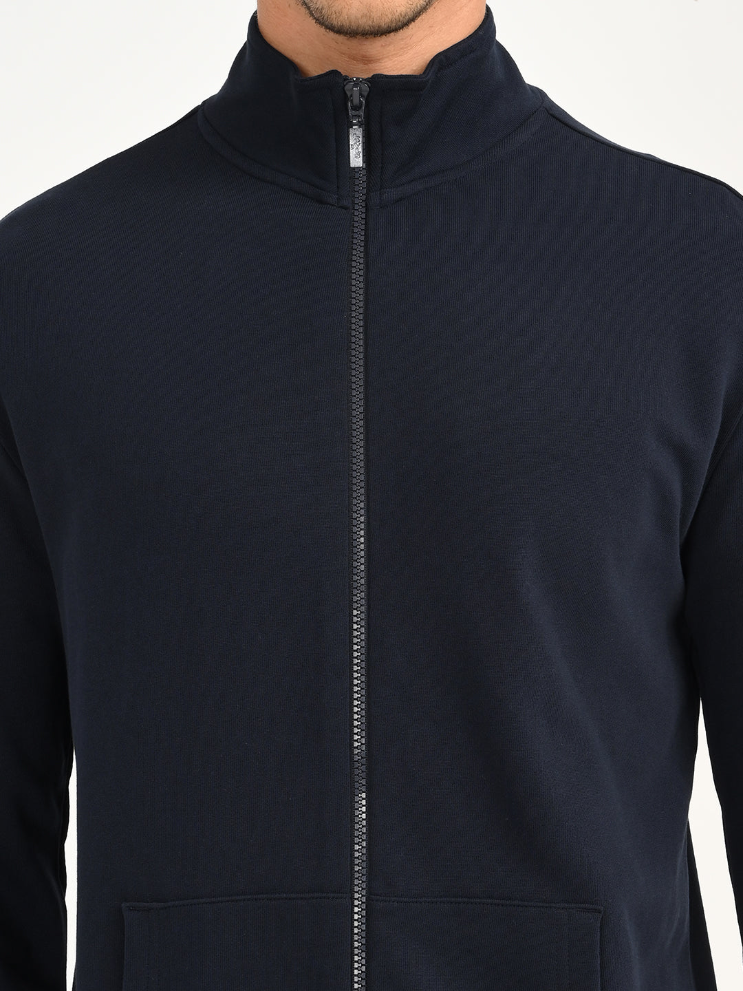 Men's Solid Turtleneck Sweatshirt - deatil View