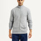 Men's Solid Light Grey Hooded Sweatshirt - Front View