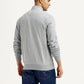 Men's Solid Light Grey Hooded Sweatshirt - Back View