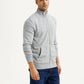 Men's Solid Light Grey Hooded Sweatshirt - Side View