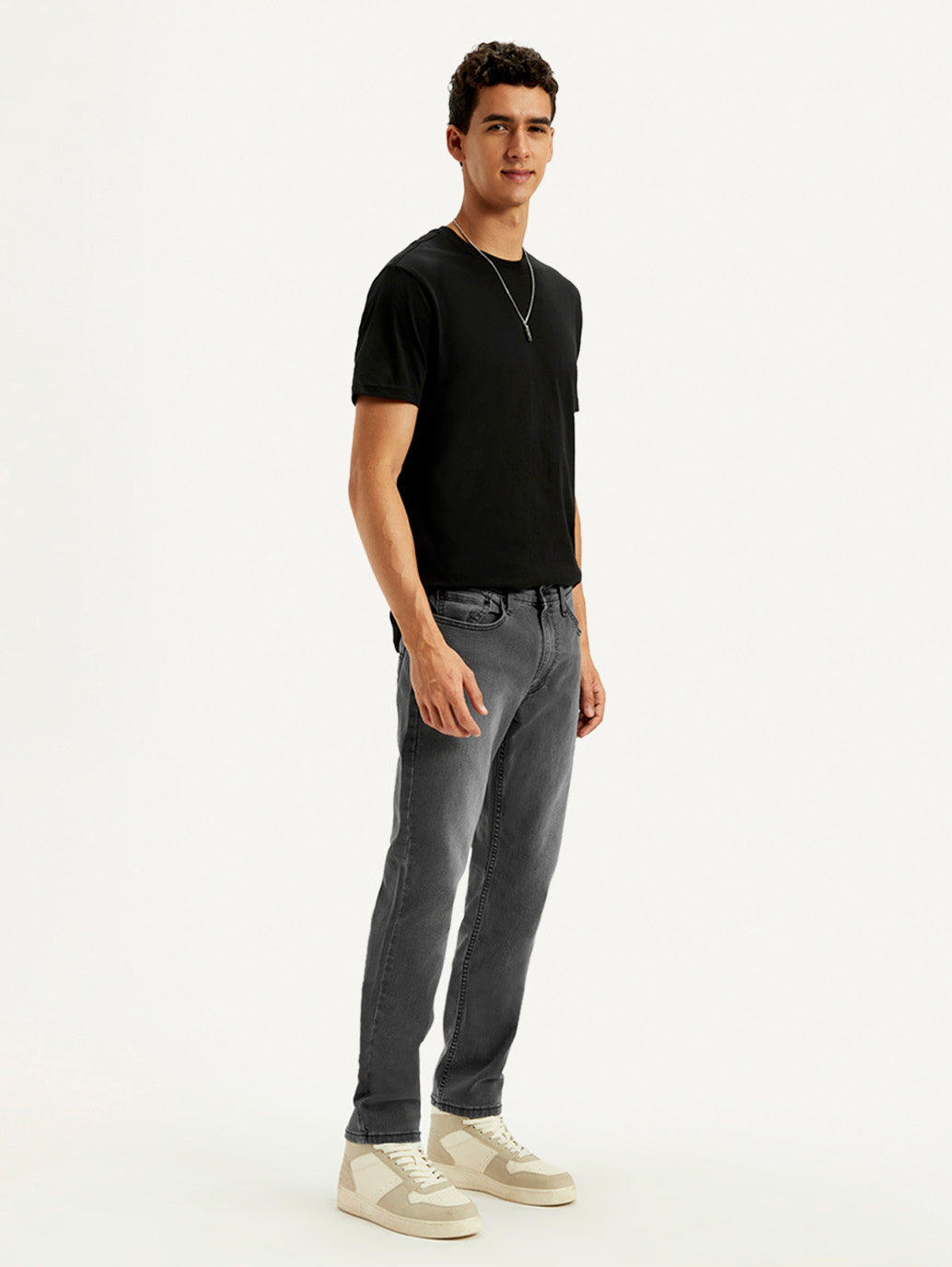 Men's 511 Charcoal Grey Slim Fit Mid Rise Jeans - Side View