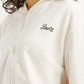 Women's Graphic Print Off White Collar Neck Sweatshirt - Detail View