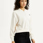 Women's Graphic Print Off White Collar Neck Sweatshirt - Side View