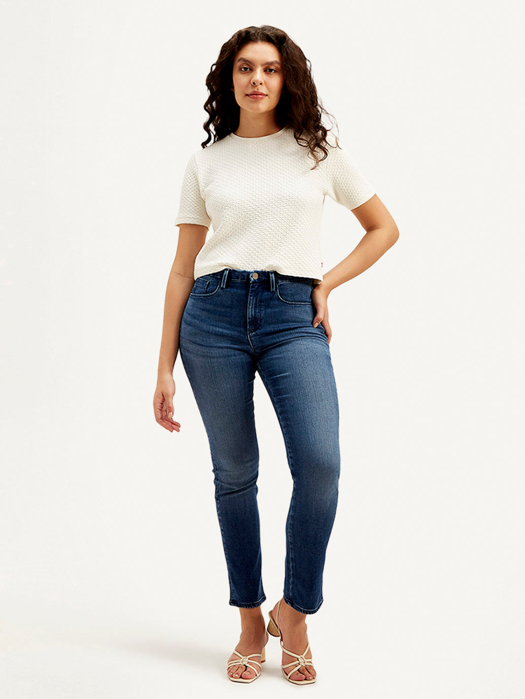 Women's Redloop Dark Blue Loose Fit High Rise Jeans