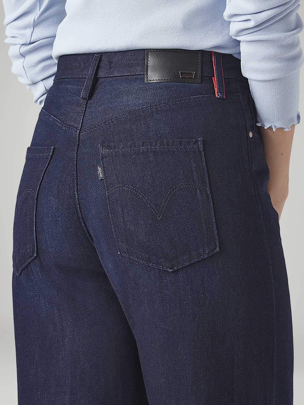 Women's Dark Blue Loose Fit High Rise Redloop Jeans - 20 View