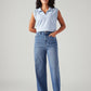 Women's Light Blue Loose Fit High Rise Redloop Jeans - Front View