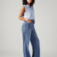 Women's Light Blue Loose Fit High Rise Redloop Jeans - Side View