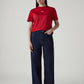 Women's Dark Indigo Loose Fit High Rise Redloop Jeans - Logo View