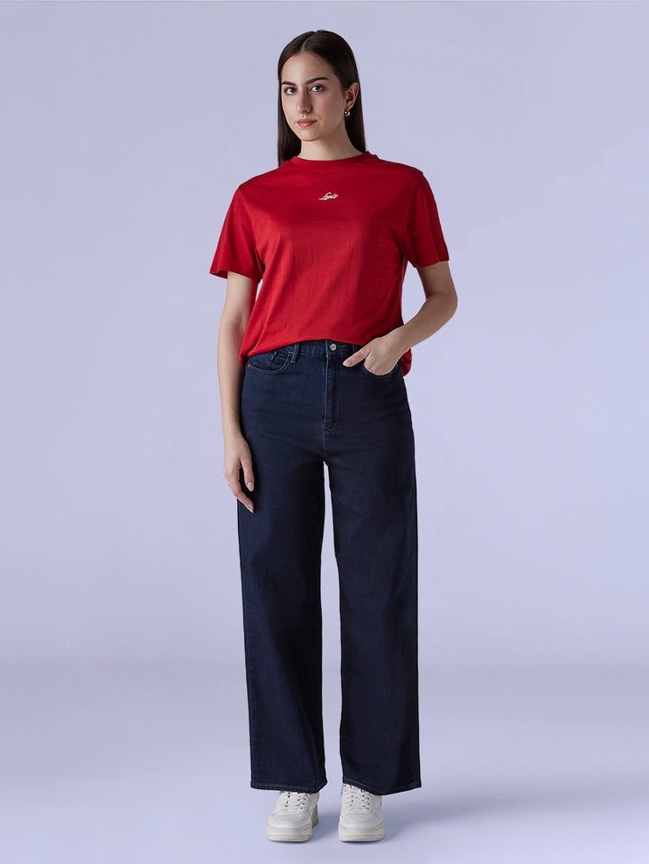 Women's Dark Indigo Loose Fit High Rise Redloop Jeans