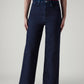 Women's Dark Indigo Loose Fit High Rise Redloop Jeans - Front View